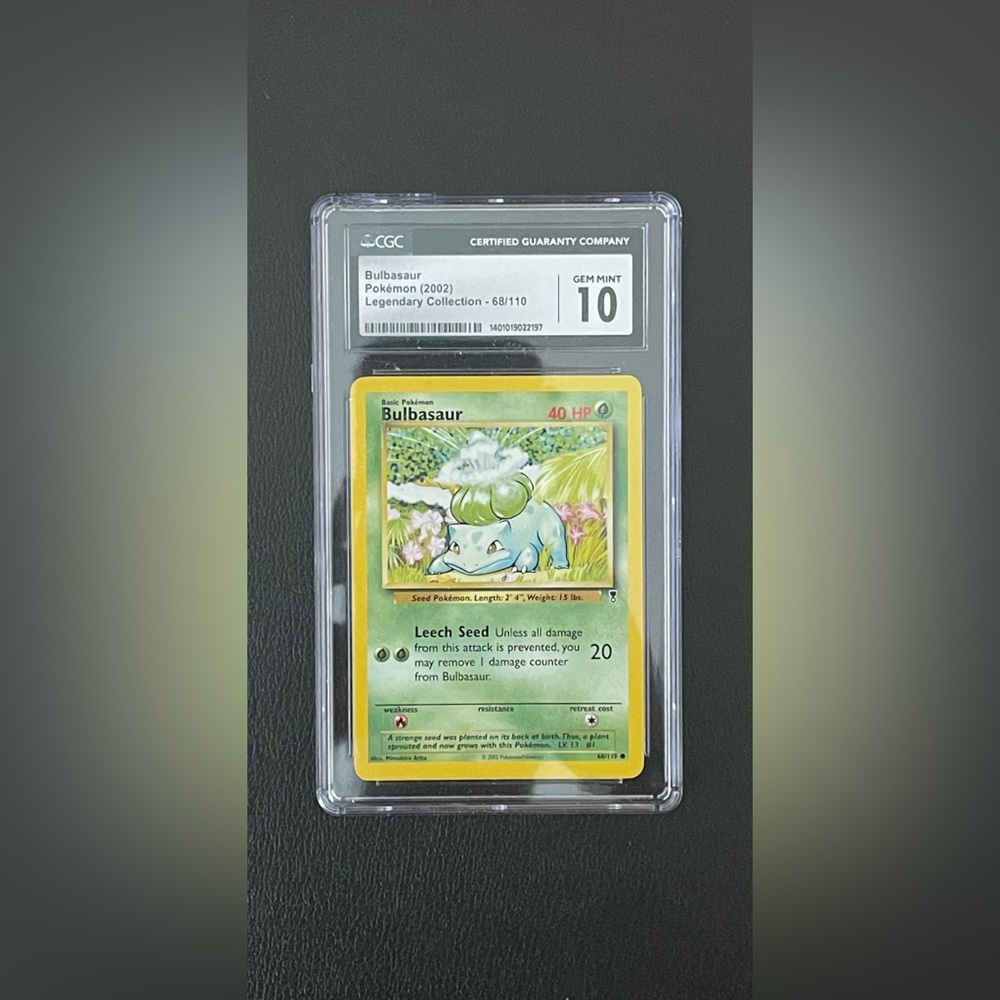 Bulbasaur 68/110 Legendary Collection 2002 Pokemon Card CGC 10